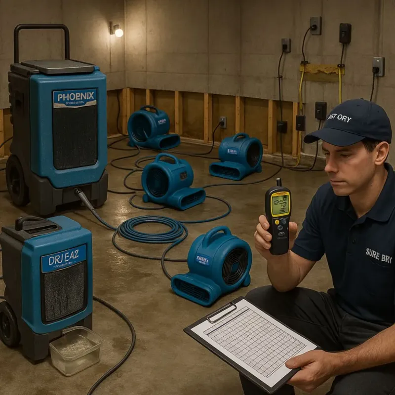 Structural Drying and Dehumidification process in Reedsville, WI